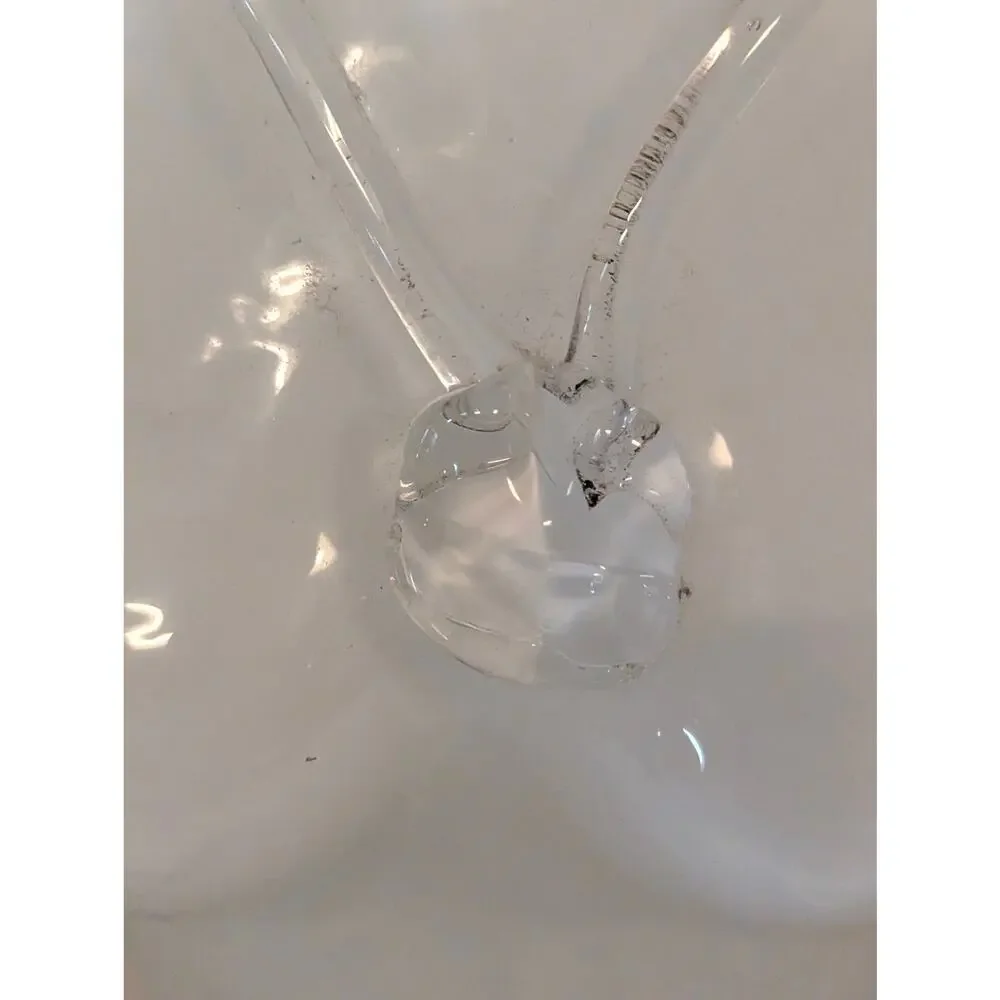 Vintage Y2K Frosted Glass Female Bust Torso Vase Clear Necklace Statue 10